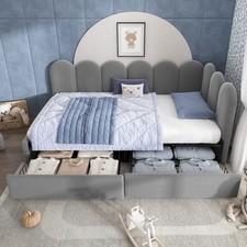 Sofa Bed Grey Velvet 3FT