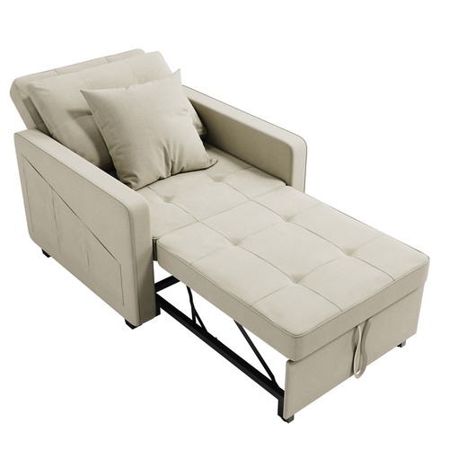 Cream single sofa - cream, bed